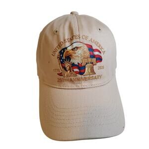 July 4th 250th Anniversary USA 1776 - 2026 Hat - One Size - Khaki